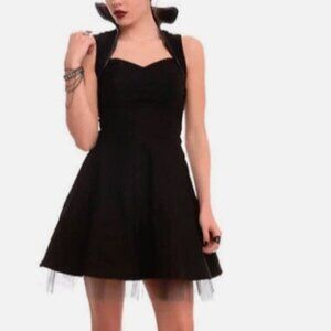 Hot Topic Disney High Collar Maleficent Black Cosplay Tulle Dress NWT Size Small